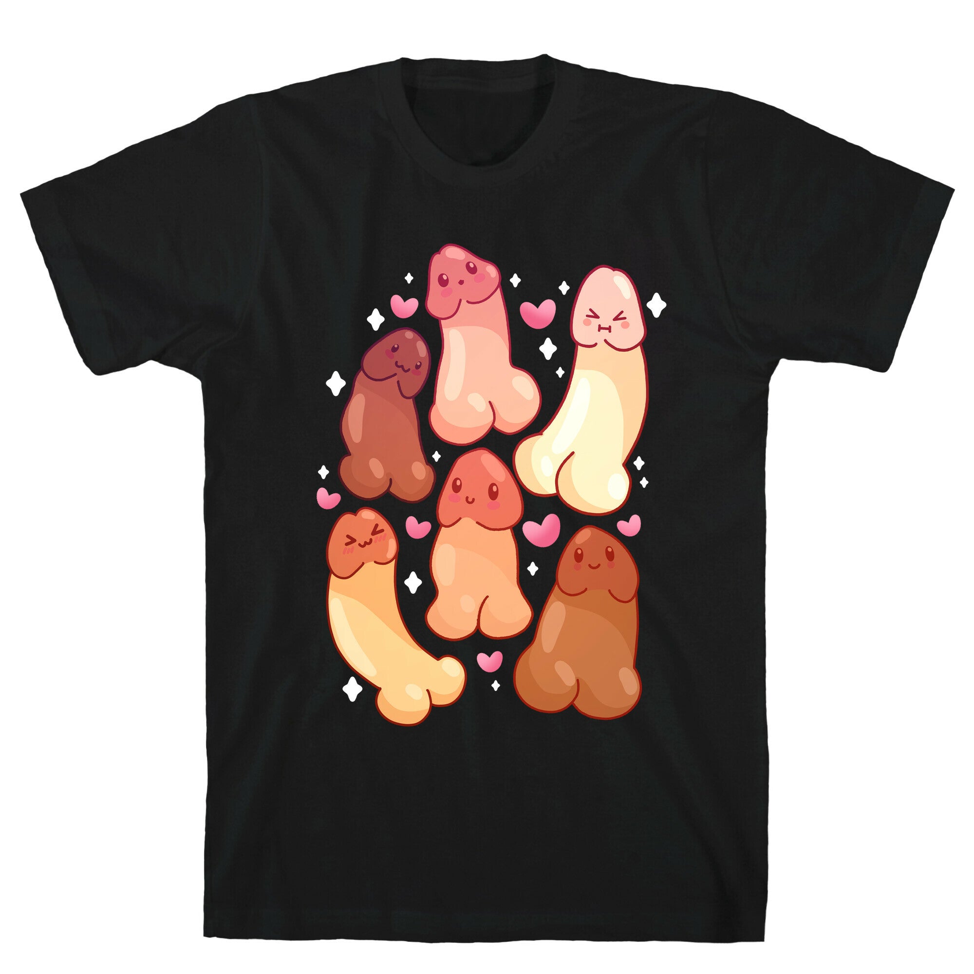 Kawaii Penises Pattern T-Shirt